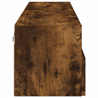 Mobili TV a Muro 2 pz Rovere Fumo 60x30x30 cm Legno Multistrato