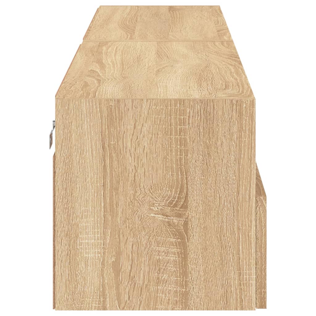 Mobili TV Parete 2pz Rovere Sonoma 80x30x30cm Legno Multistrato