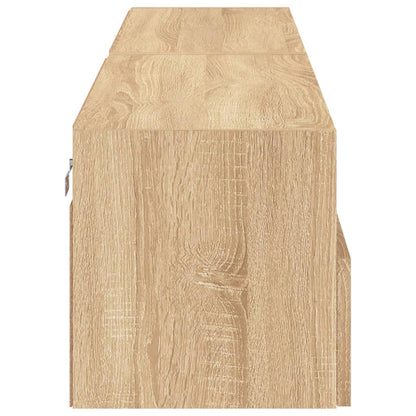 Mobili TV Parete 2pz Rovere Sonoma 80x30x30cm Legno Multistrato