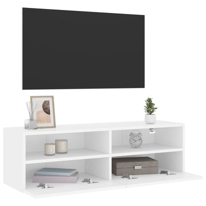 Mobile TV a Parete Bianco 100x30x30 cm in Legno Multistrato - homemem39