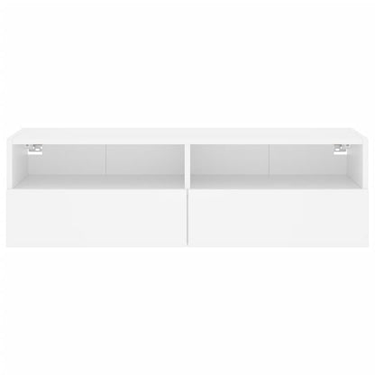 Mobile TV a Parete Bianco 100x30x30 cm in Legno Multistrato - homemem39