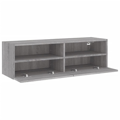 Mobile TV a Parete Grigio Sonoma 100x30x30 cm Legno Multistrato - homemem39