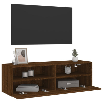 Mobile TV a Parete Rovere Marrone 100x30x30cm Legno Multistrato