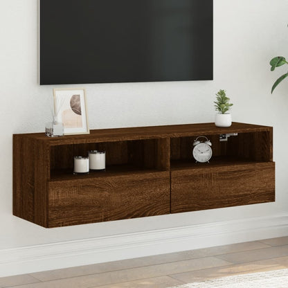 Mobile TV a Parete Rovere Marrone 100x30x30cm Legno Multistrato