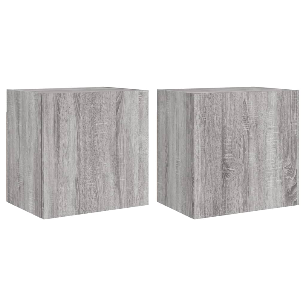 Mobili TV Muro 2pz Grigio Sonoma 40,5x30x40cm Legno Multistrato - homemem39
