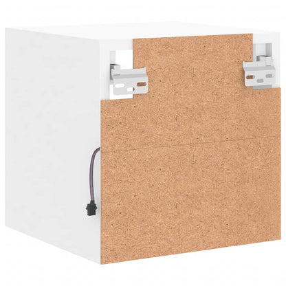 Mobili TV a Parete con Luci LED 2pz Bianchi 30x28,5x30 cm - homemem39