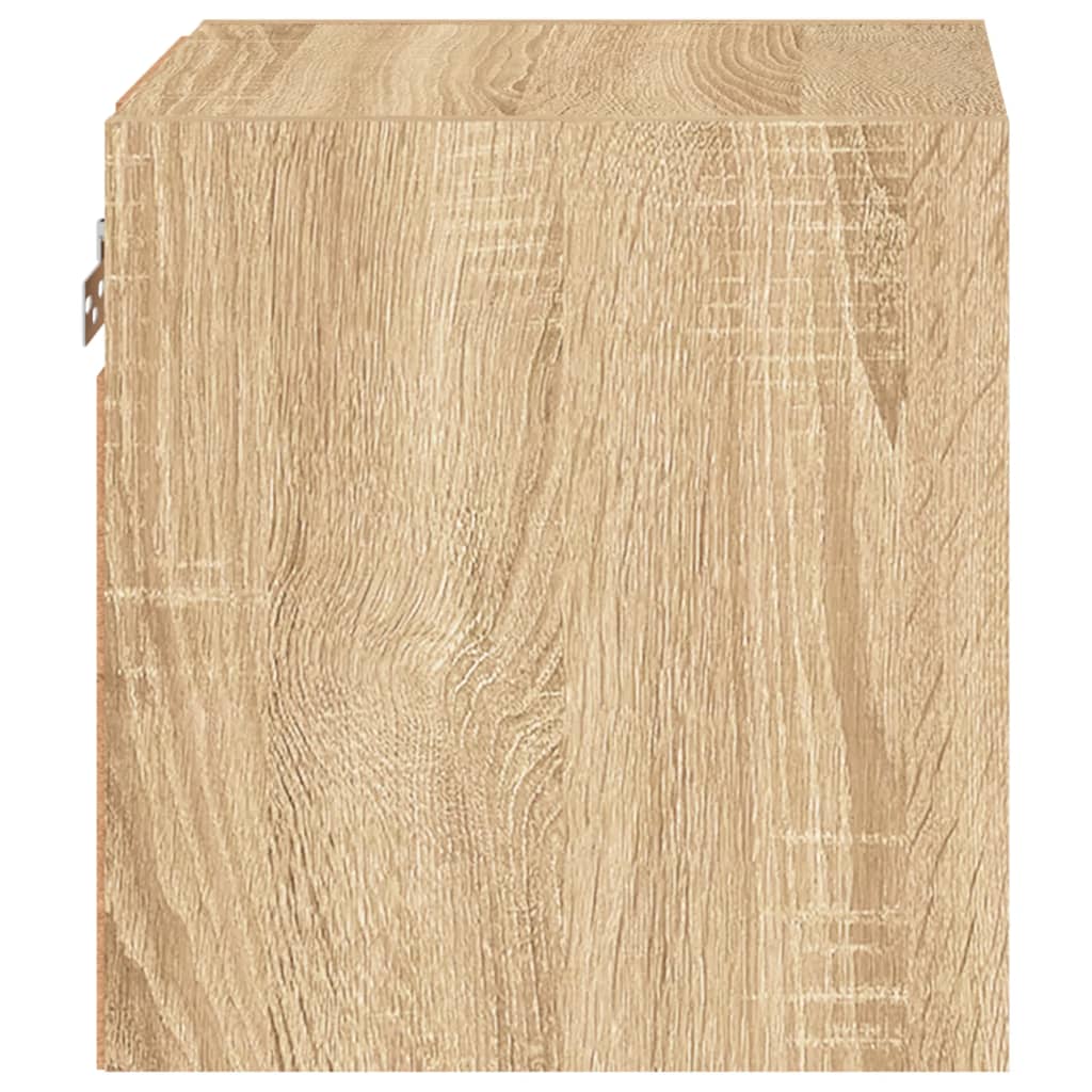 Mobile TV a Parete con Luci LED Rovere Sonoma 30x28,5x30 cm - homemem39
