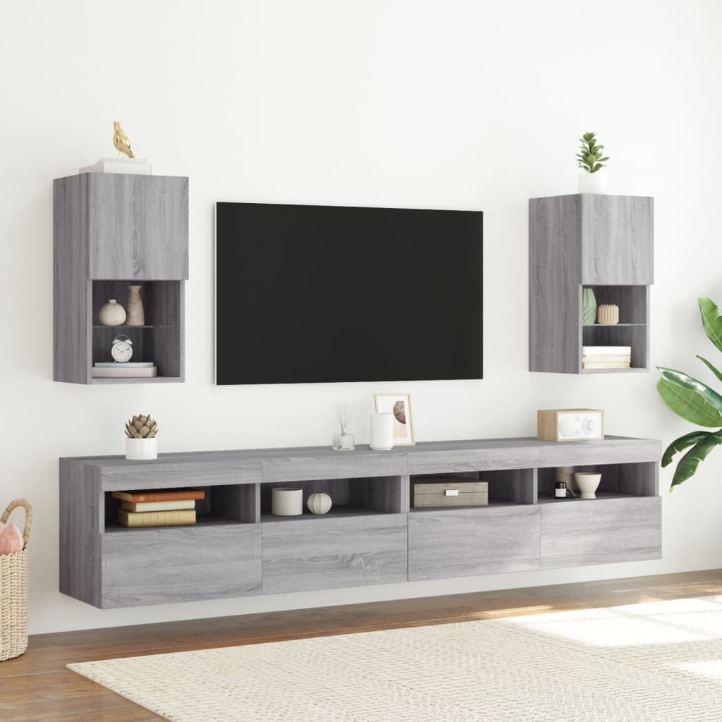 Mobili TV con Luci LED 2pz