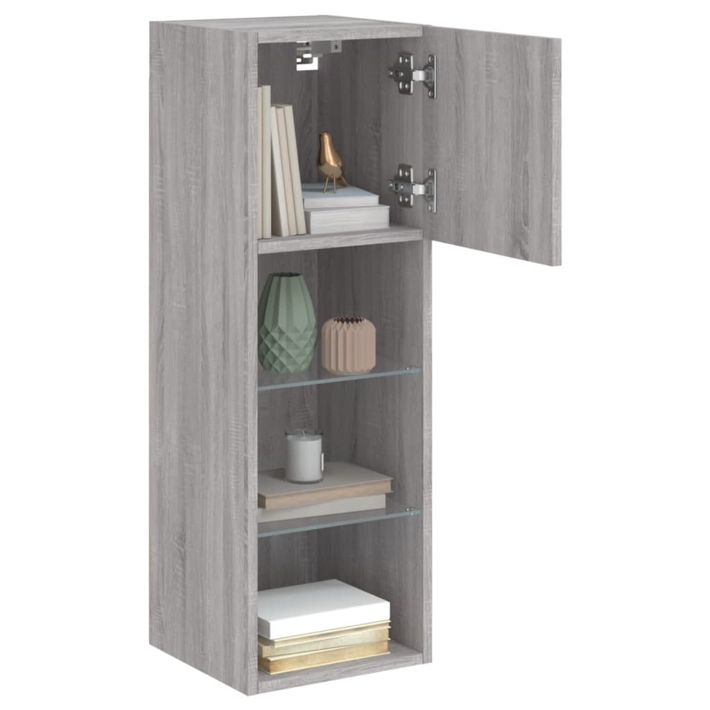 Mobile TV con Luci LED Grigio Sonoma 30,5x30x90 cm | homemem39