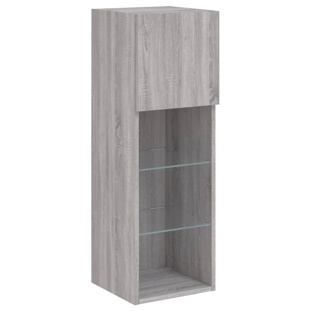 Mobile TV con Luci LED Grigio Sonoma 30,5x30x90 cm | homemem39