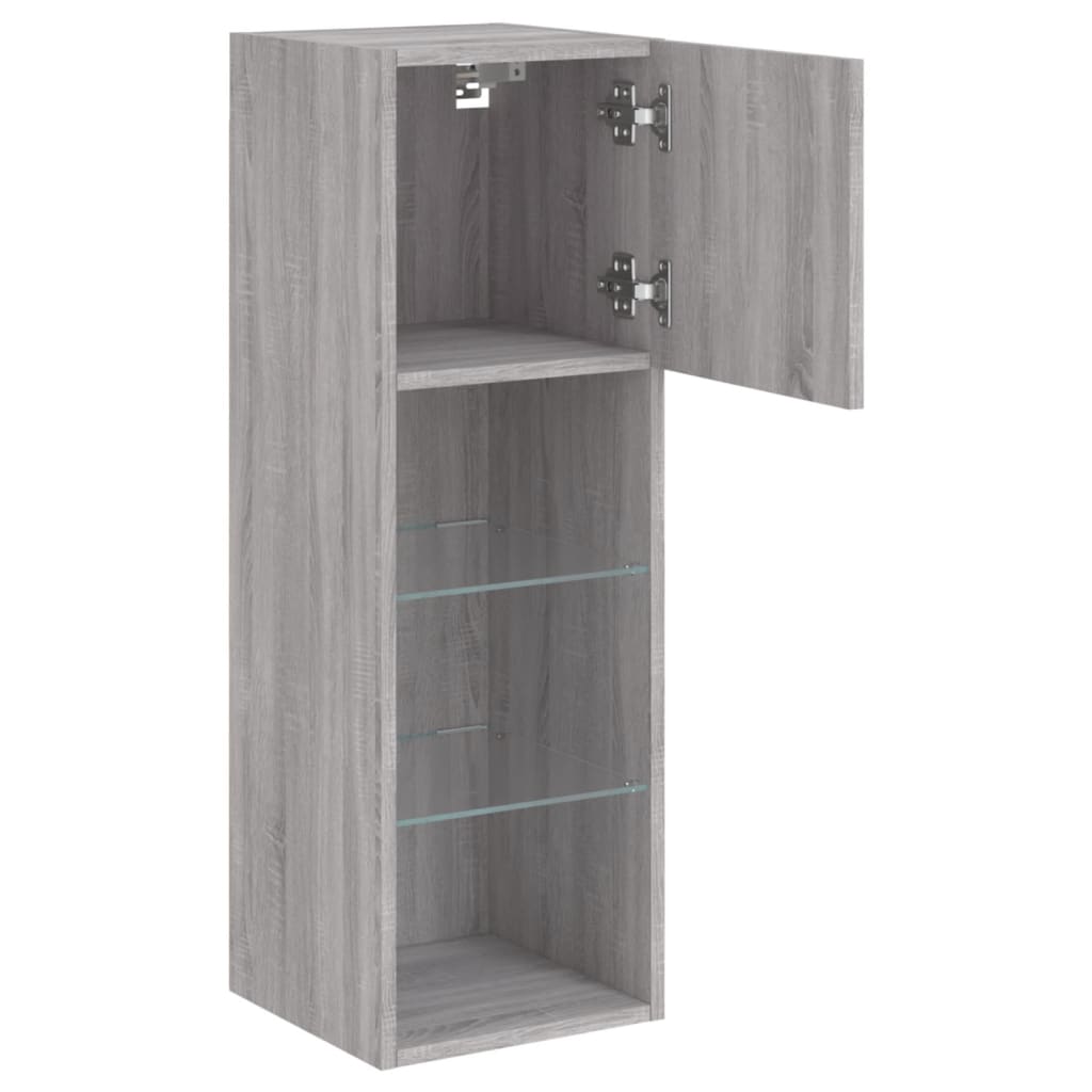 Mobile TV con Luci LED Grigio Sonoma 30,5x30x90 cm | homemem39