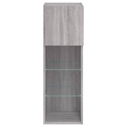 Mobile TV con Luci LED Grigio Sonoma 30,5x30x90 cm | homemem39
