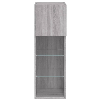 Mobili TV con Luci LED 2pz Grigio Sonoma 30,5x30x90 cm