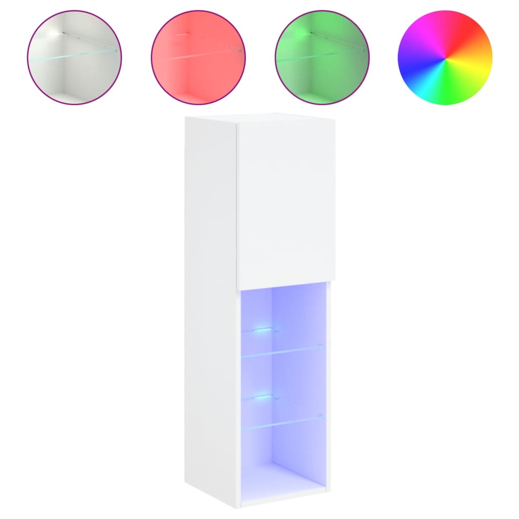 Mobili Porta TV con Luci LED 2 pz Bianchi
