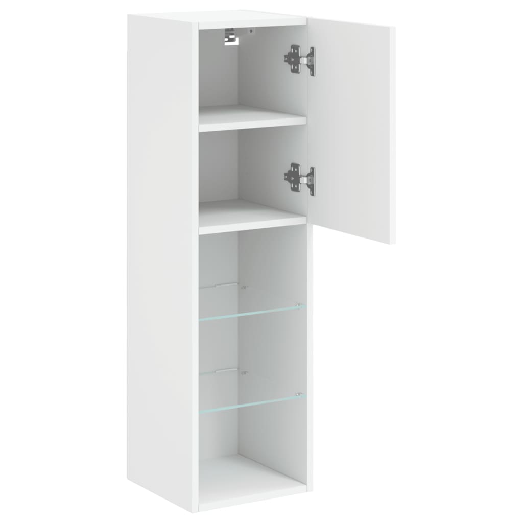 Mobili Porta TV con Luci LED 2 pz Bianchi