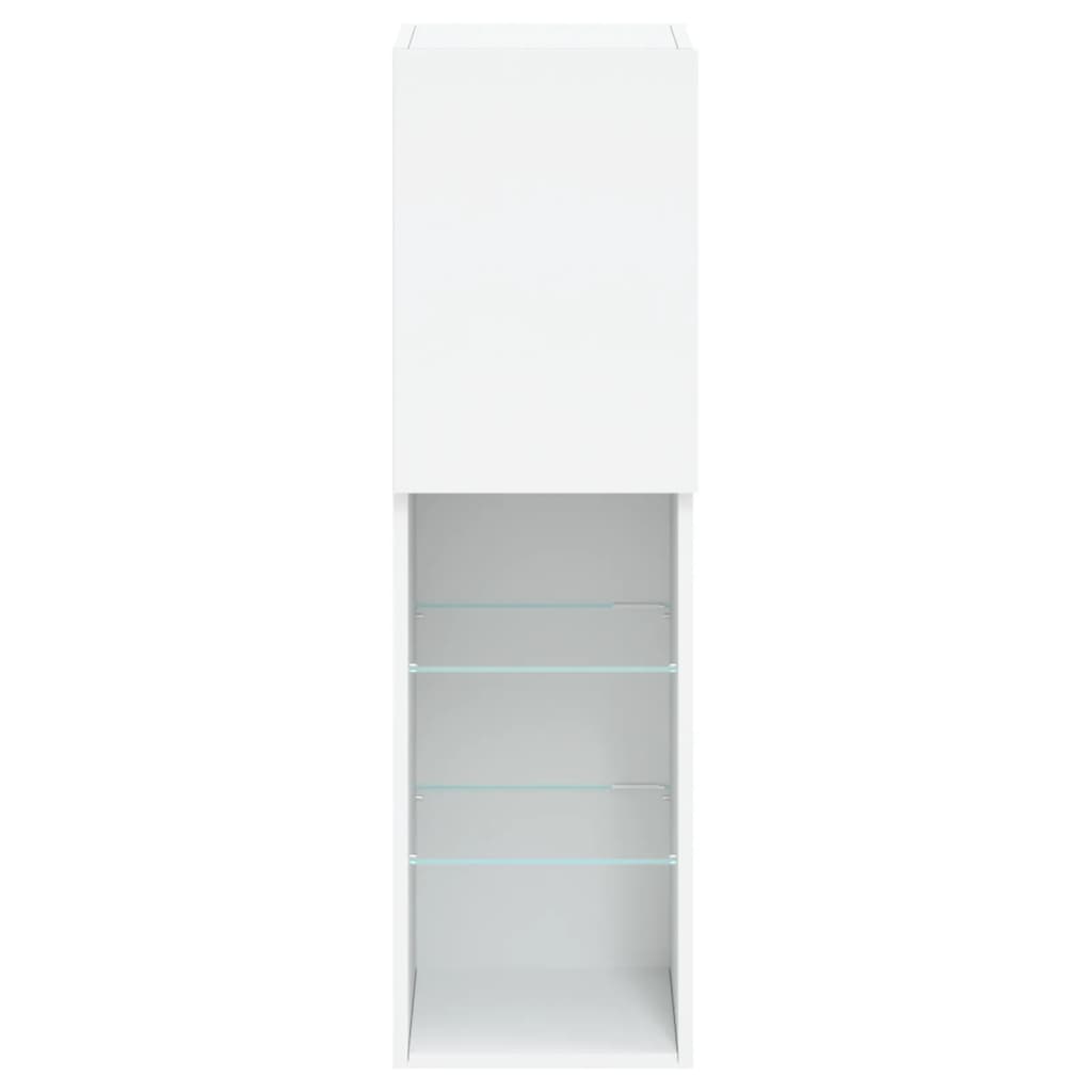 Mobili Porta TV con Luci LED 2 pz Bianchi