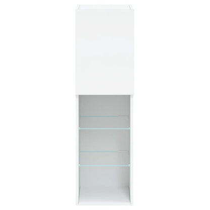 Mobili Porta TV con Luci LED 2 pz Bianchi
