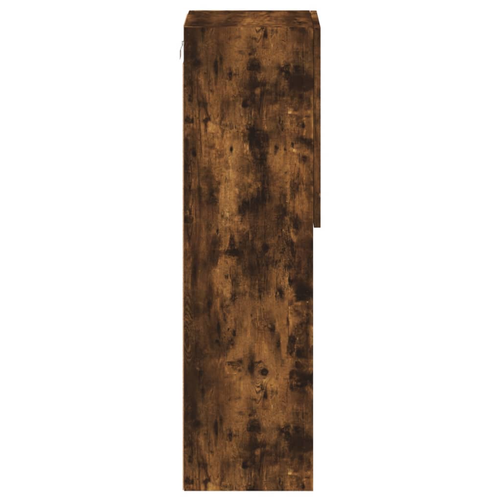 Mobile TV con Luci LED Rovere Fumo 30,5x30x102 cm - homemem39