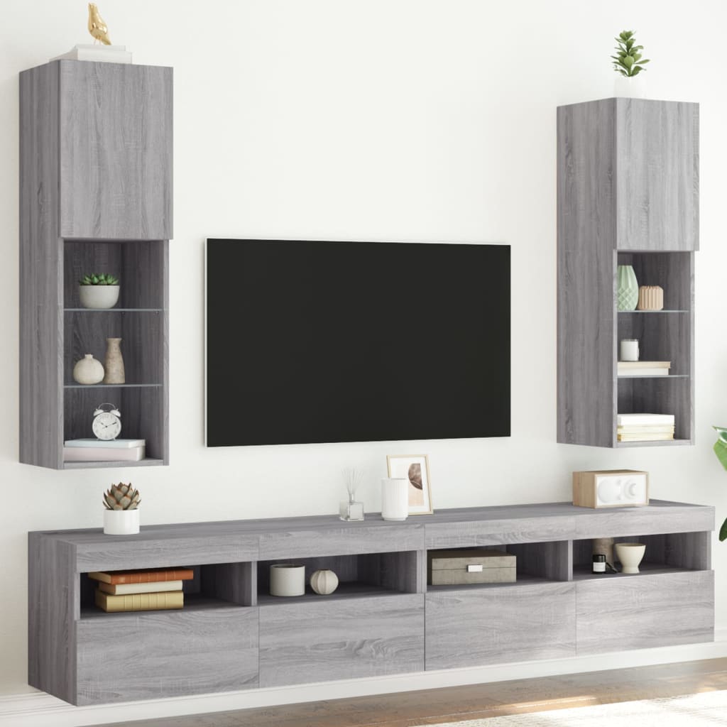 Mobili TV con Luci LED 2pz