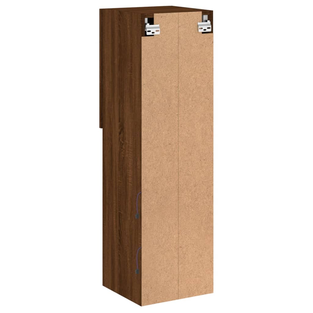 Mobile TV con Luci LED Rovere Marrone 30,5x30x102 cm - homemem39