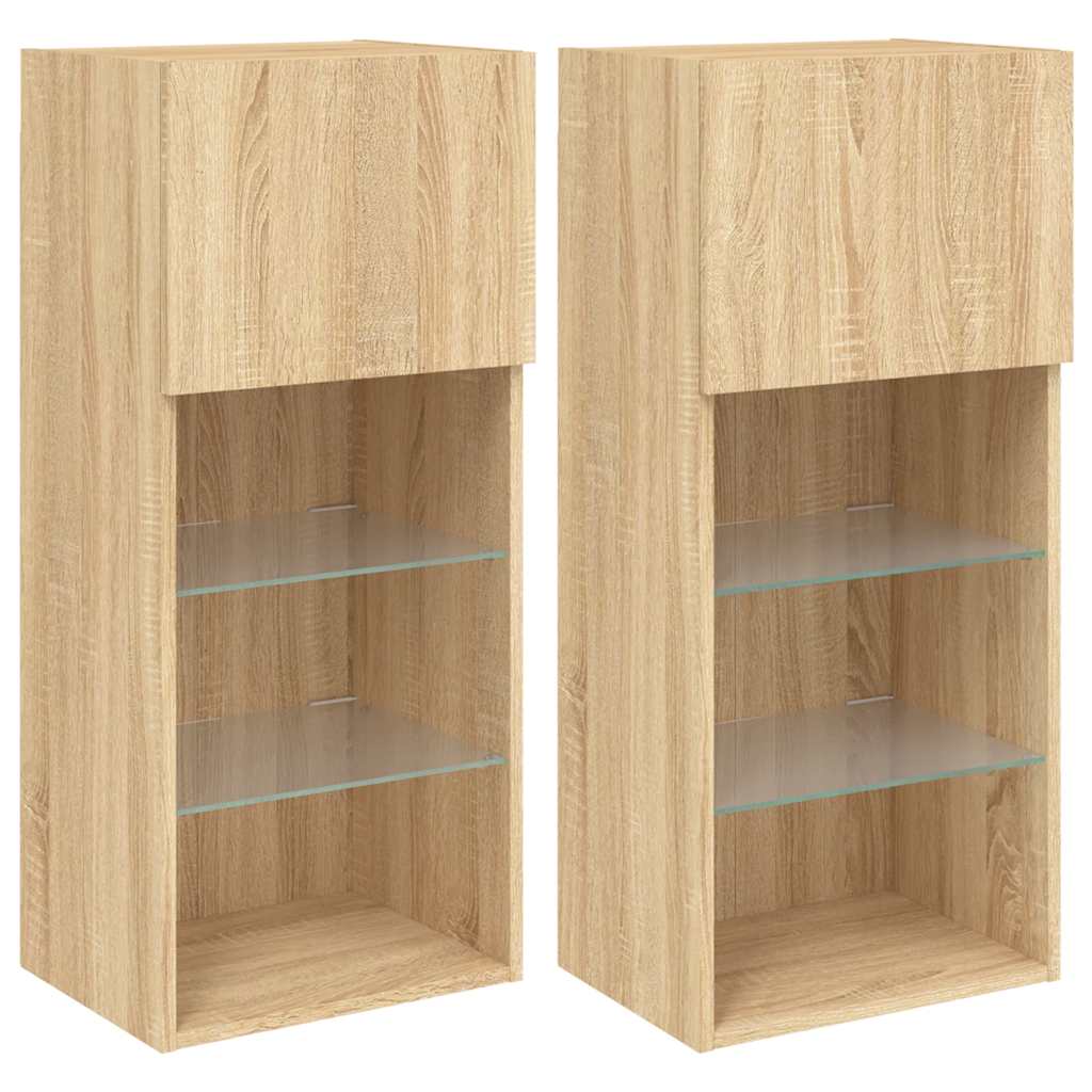Mobili TV con Luci LED 2pz