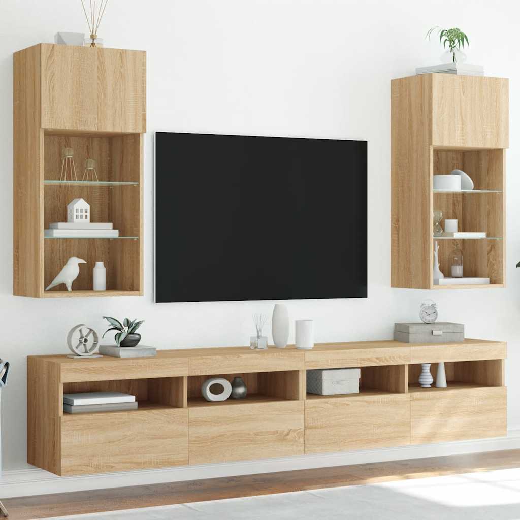 Mobili TV con Luci LED 2pz