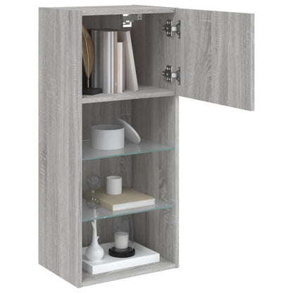 Mobili TV con Luci LED 2pz Grigio Sonoma 40,5x30x90 cm