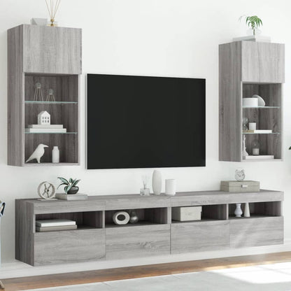 Mobili TV con Luci LED 2pz