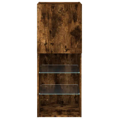Mobile TV con Luci LED Rovere Fumo 40,5x30x102 cm | homemem39