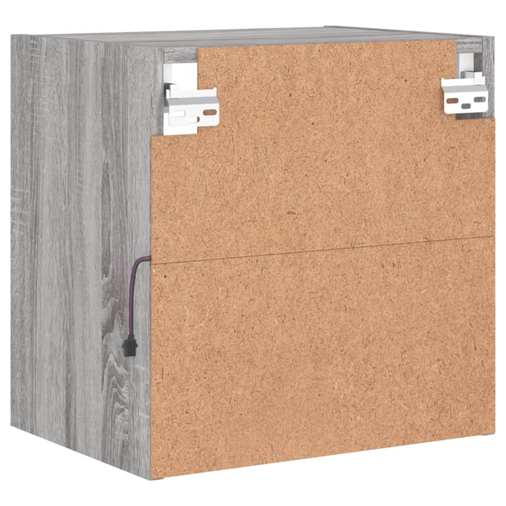 Comodino con Luci LED a Parete Grigio Sonoma - homemem39