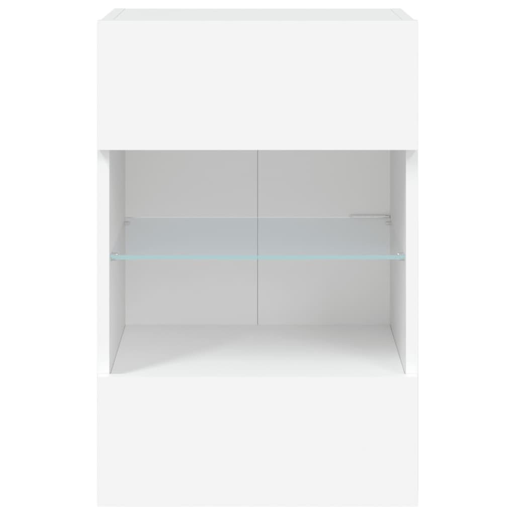 Mobile TV a Parete con Luci LED Bianco 40x30x60,5 cm - homemem39