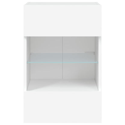 Mobile TV a Parete con Luci LED Bianco 40x30x60,5 cm - homemem39