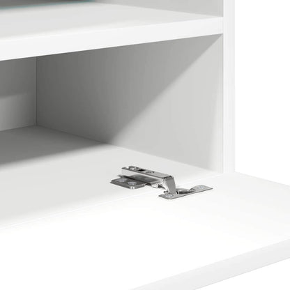 Mobili da parete con luci LED per TV 2pz Bianchi 40x30x60,5 cm