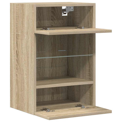 Mobili da parete con luci LED per TV 2pz Rovere Sonoma 40x30x60,5 cm