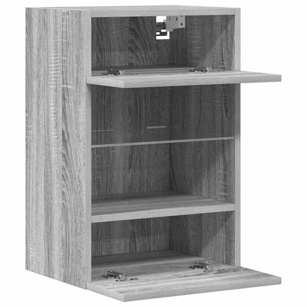 Mobili da parete con luci LED per TV 2pz Grigio Sonoma 40x30x60,5 cm