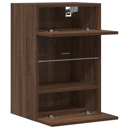 Mobili da parete con luci LED per TV 2pz Rovere Marrone 40x30x60,5cm