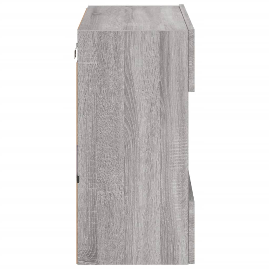 Mobile TV a Parete con Luci LED Grigio Sonoma 58,5x30x60,5 cm - homemem39