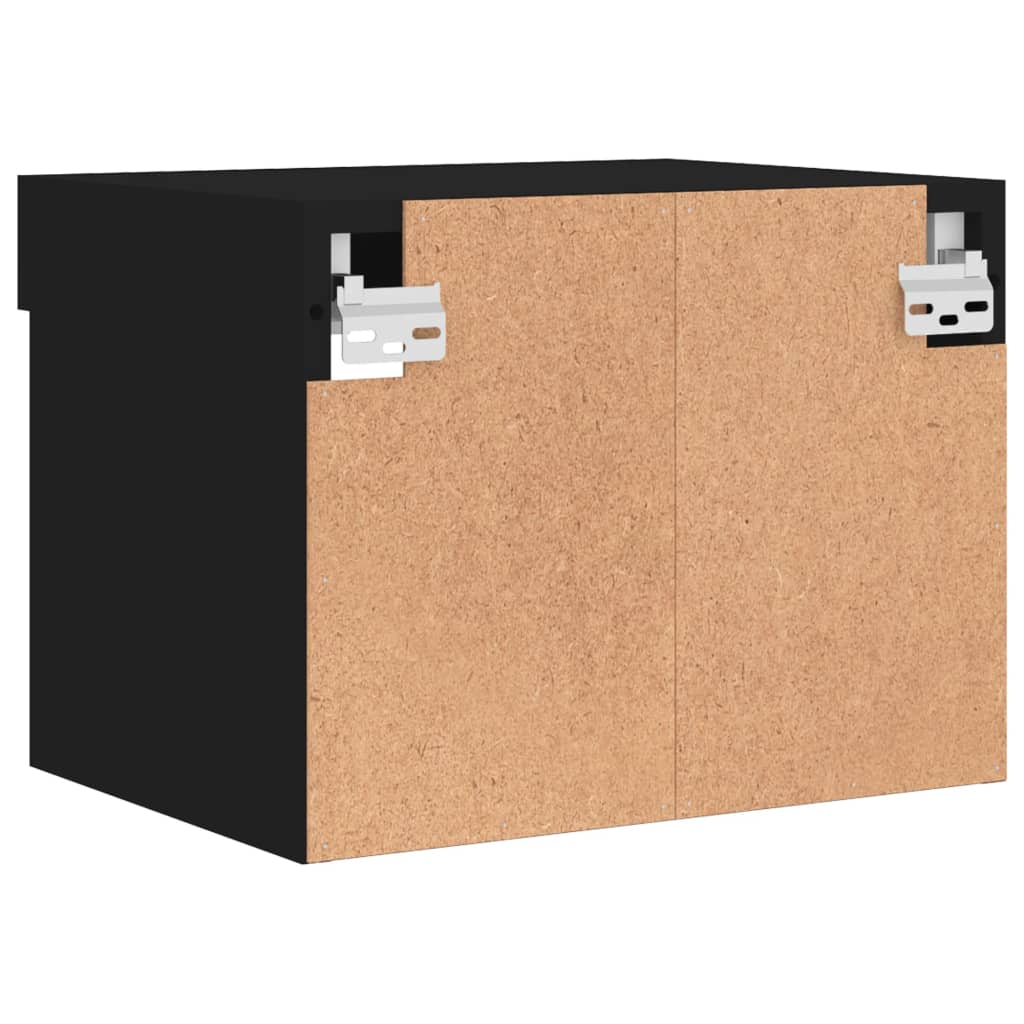 Comodini con Luci LED a Parete 2pz Neri - homemem39