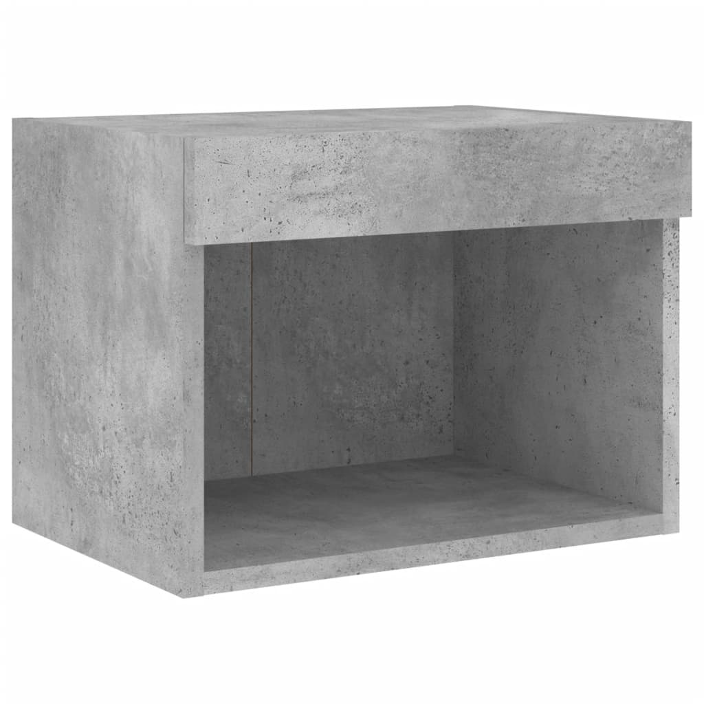 Comodini con Luci LED a Parete 2pz Grigio Cemento | homemem39