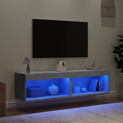 Mobili TV con Luci LED 2pz Grigio Cemento 60x30x30 cm