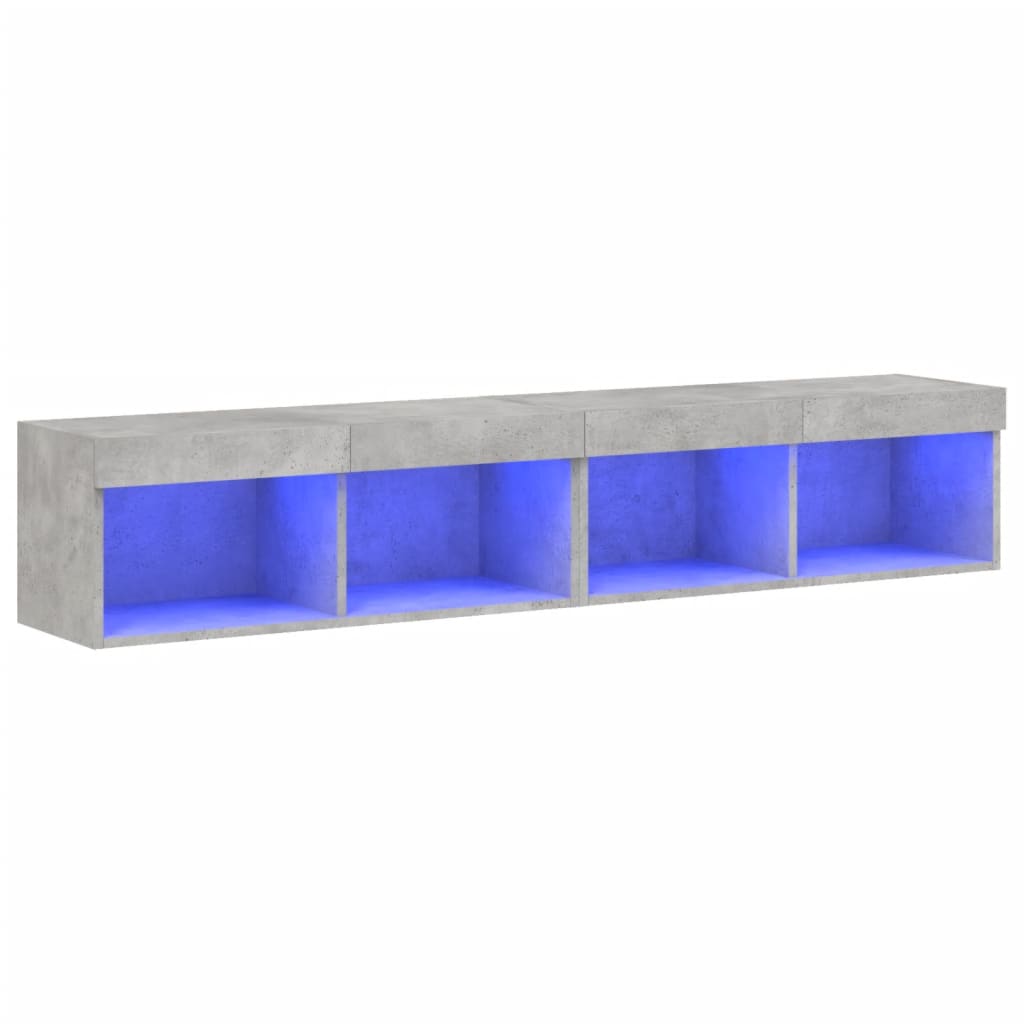 Mobili TV con Luci LED 2pz Grigio Cemento 80x30x30 cm - homemem39