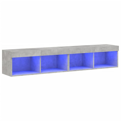 Mobili TV con Luci LED 2pz Grigio Cemento 80x30x30 cm - homemem39