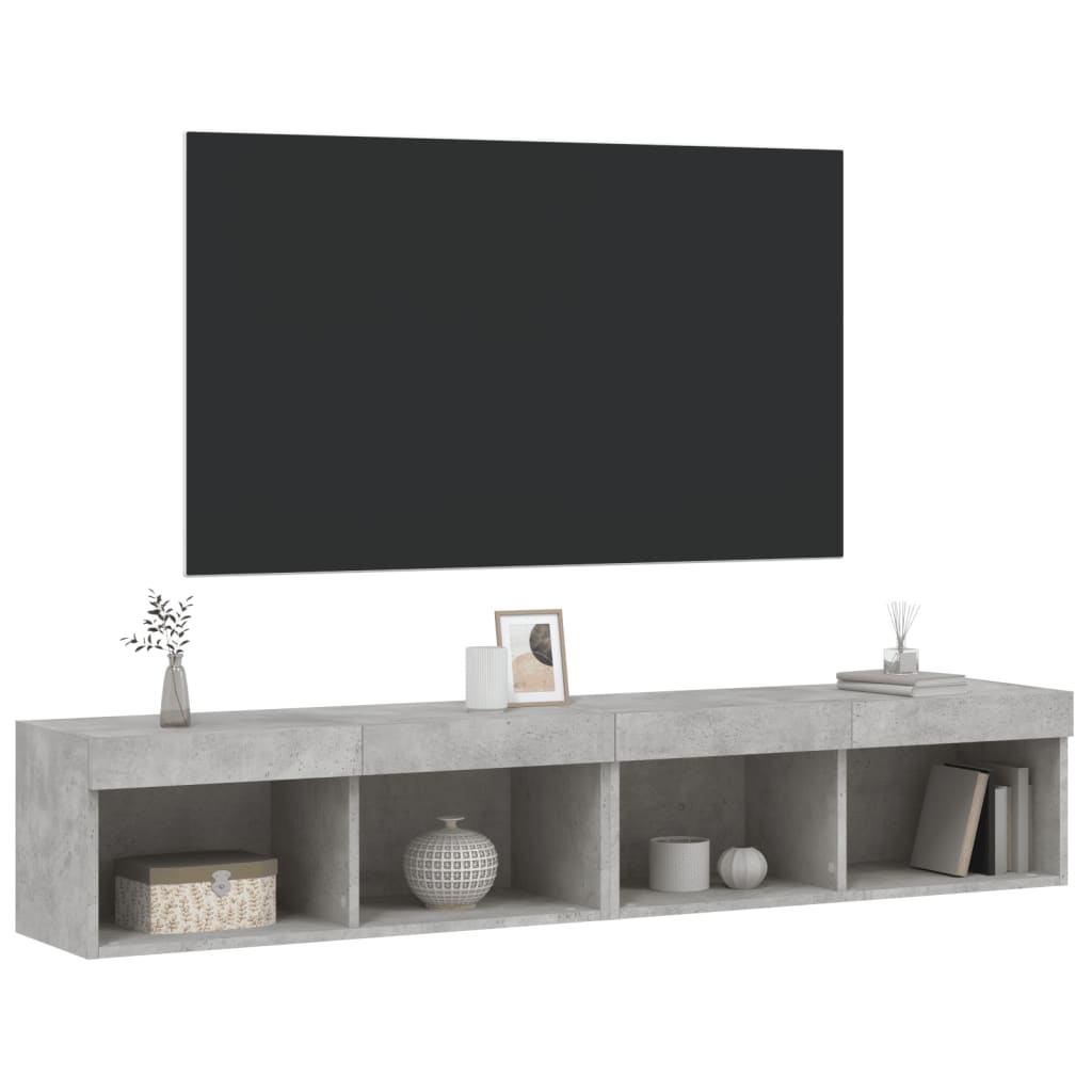 Mobili TV con Luci LED 2pz Grigio Cemento 80x30x30 cm - homemem39