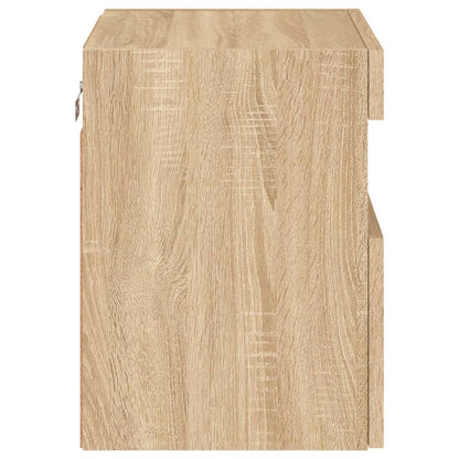 Mobile TV a Parete con Luci LED Rovere Sonoma 40x30x40 cm - homemem39