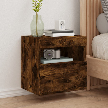 Mobili TV a Parete con Luci LED 2pz