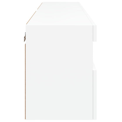 Mobili TV a Parete con Luci LED 2pz Bianchi 60x30x40 cm - homemem39