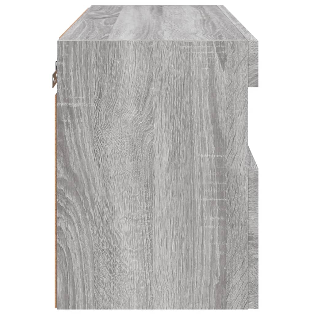 Mobile TV a Parete con Luci LED Grigio Sonoma 60x30x40 cm - homemem39