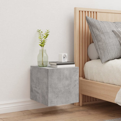 Mobile TV a Parete con Luci LED Grigio Cemento 30,5x35x30 cm - homemem39