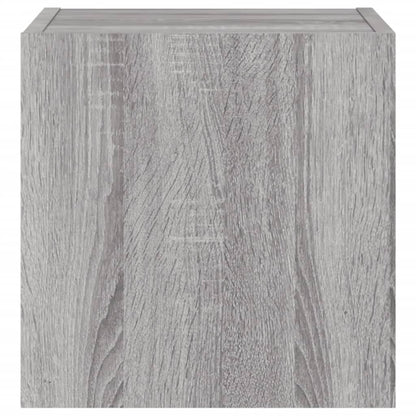 Mobili TV a Parete con Luci LED 2pz Grigio Sonoma 30,5x35x30 cm - homemem39