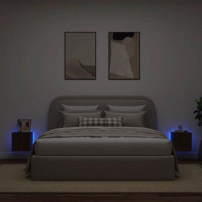 Mobili TV a Parete con Luci LED 2pz